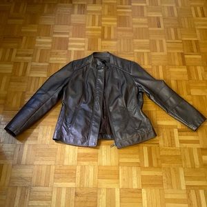 Haggar Clothing bronze faux leather jacket, size 14